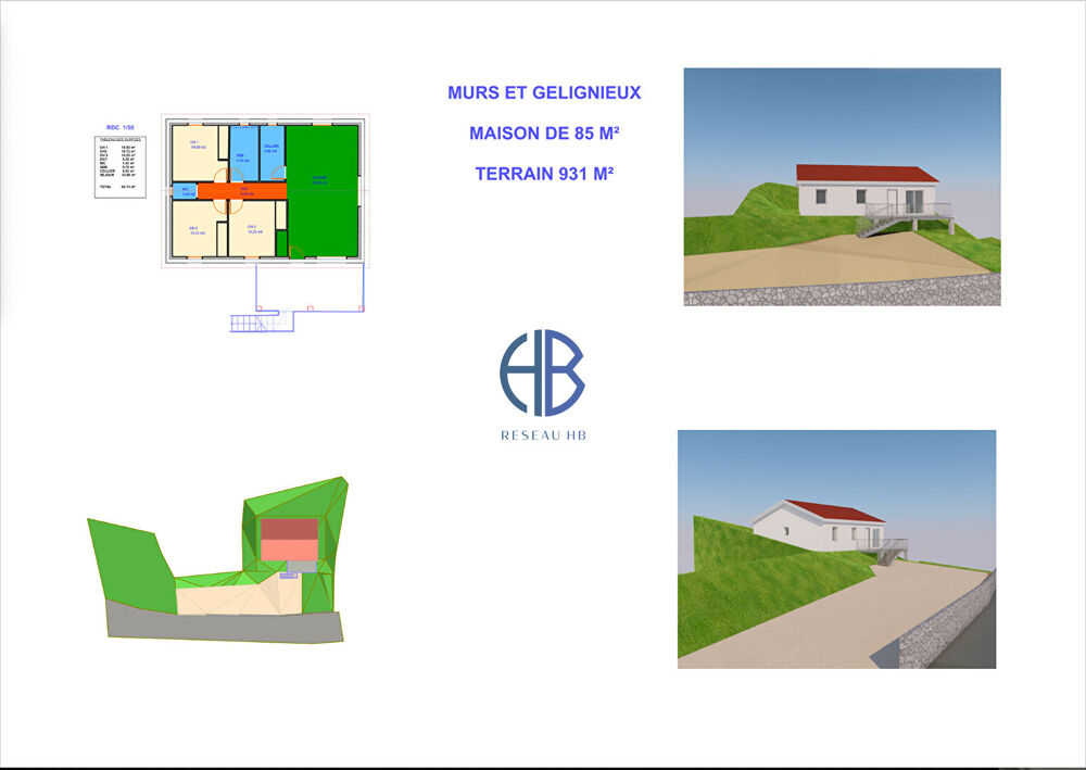 Vente Terrain Terrain Murs Et Gelignieux  931 m2 Murs et gelignieux