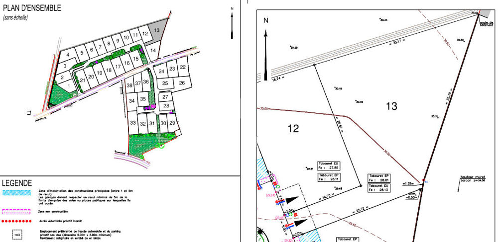 Vente Terrain Terrain Brem Sur Mer 801 m2 Brem sur mer