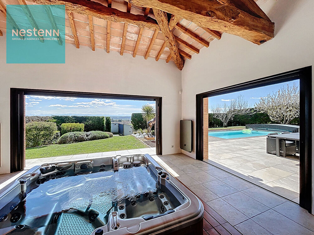 Belle demeure 363m² à vendre, piscine, spa et jardin, vue Pyrénées, 5 min. Villefranche de Lauragais