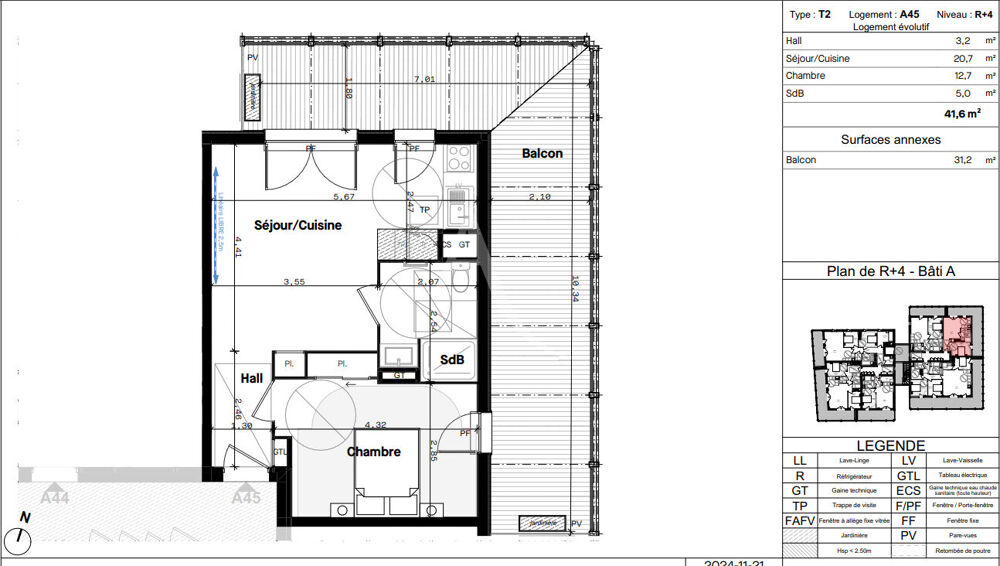 Vente Appartement A VENDRE : Charmant Appartement Neuf de Type 2 avec magnifique terrasse Angers