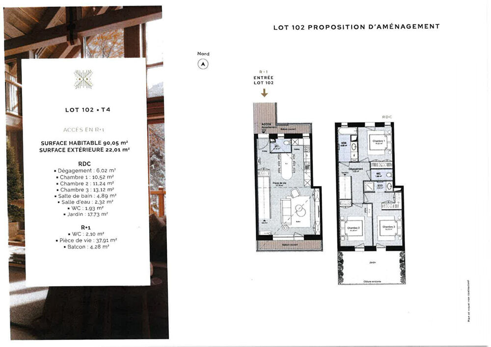 Vente Appartement À vendre : Appartement duplex 4 pièces 90.05m2 Seez