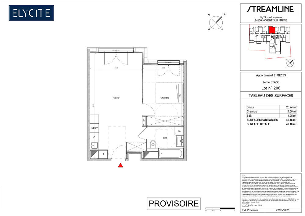 Appartement Nogent Sur Marne 2 pièce(s) 42.19 m2