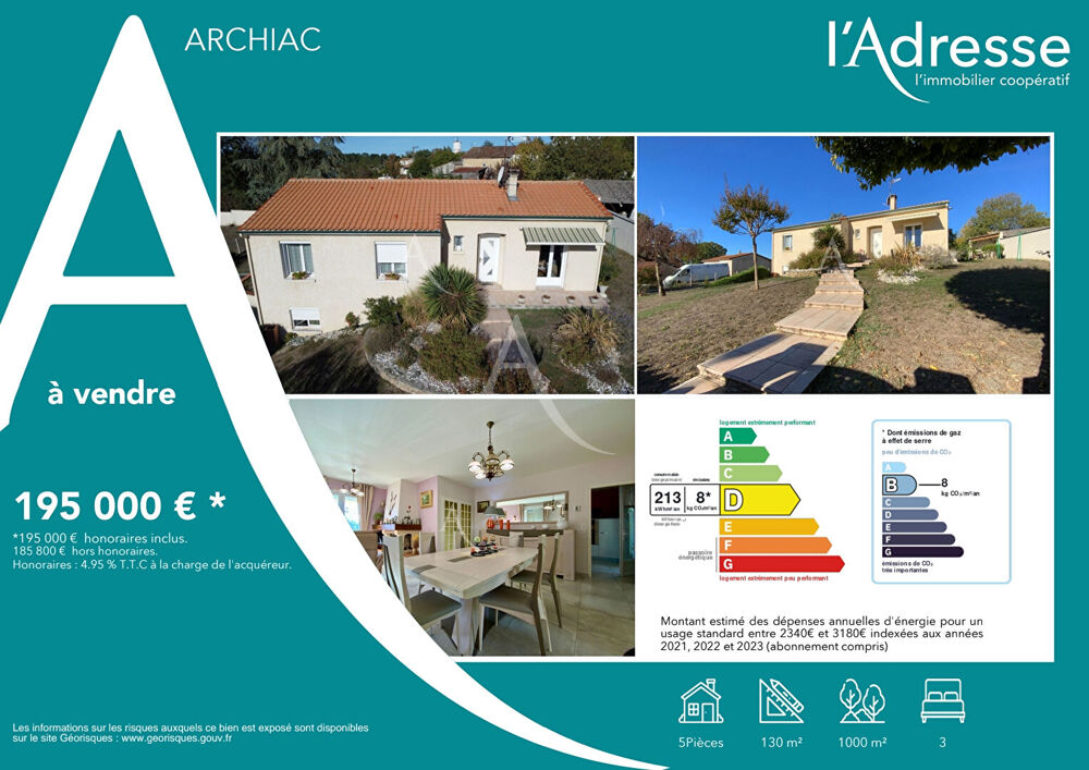 Maison Archiac 17520 3 chambres
