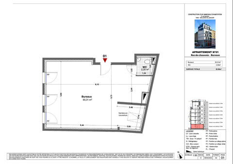Local commercial - Boulogne Billancourt 1 pi&egrave;ce(s) 52.56 m2 310000 92100 Boulogne billancourt