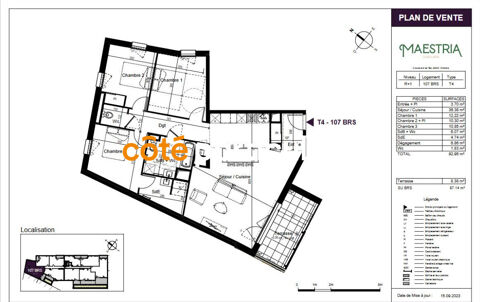   Appartement 4 pices en plein centre de Challans Appartement - 4 pice(s) - 93 m