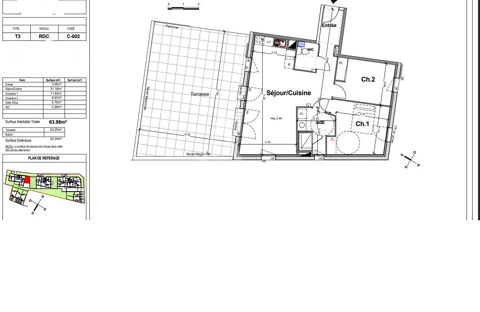  Appartement  vendre 3 pices 64 m