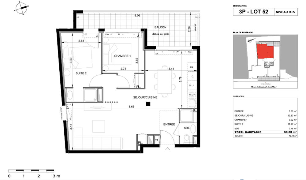 Appartement 3 pièces 59 m² · à Nice · 59 m² · 490 000 €