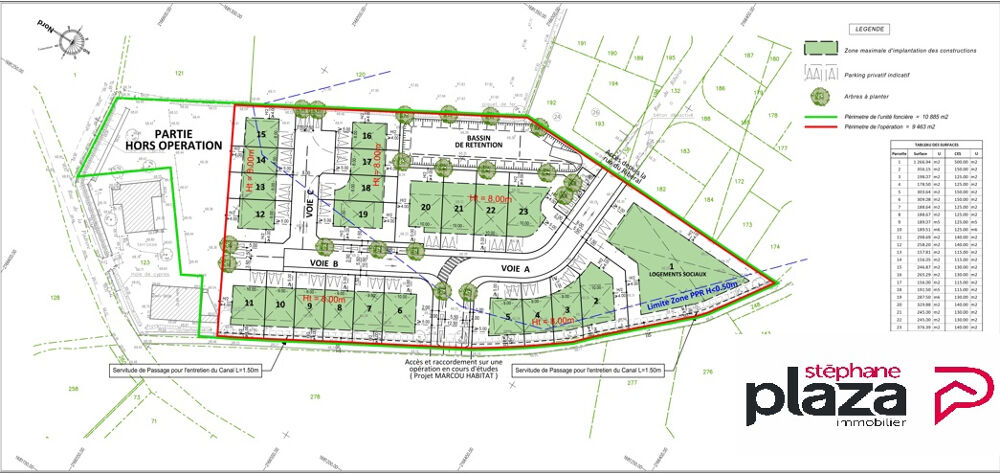 Vente Terrain Pezilla la rivière Terrain constructible 2 faces de 188m2 Pezilla la riviere