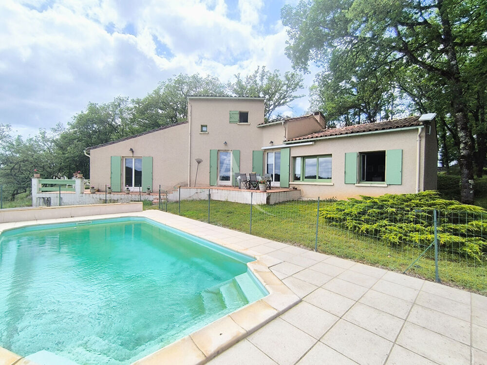 Maison avec vue, proche centre Catus, 112m², 3ch et piscine