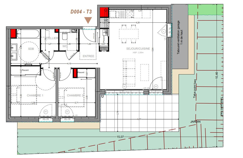 YVOIRE - T3 de 65.92m² + terrasse 15.49m² et jardin de 82.97m²