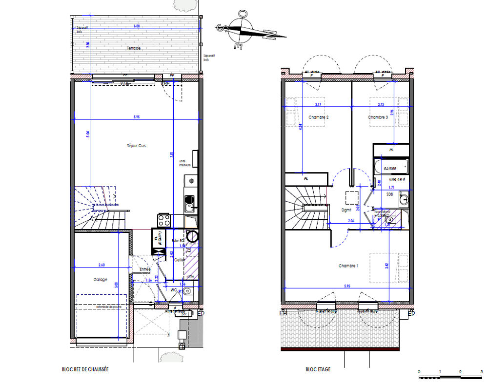 Maison mitoyenne T4 avec jardin et garage