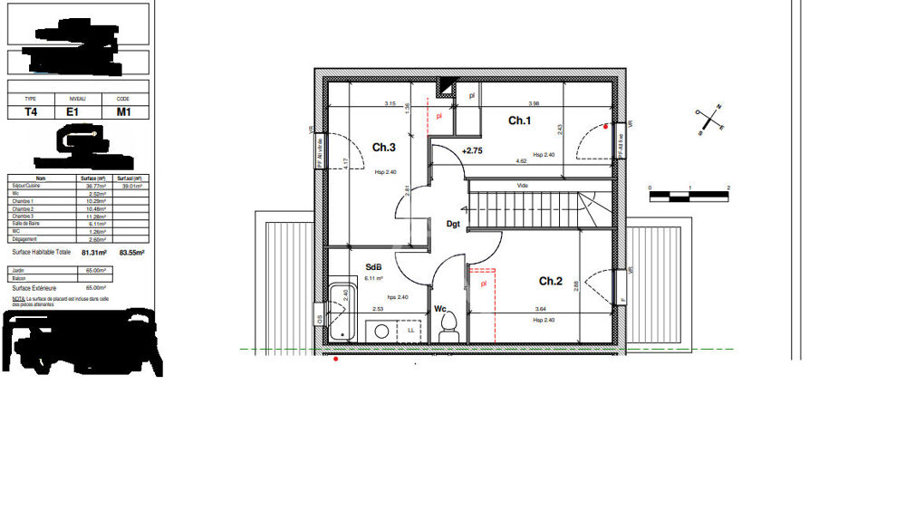 Vente Maison Maison de type 4 de 81,31m² avec garage et jardin Quartier du Landreau à NANTES Nantes