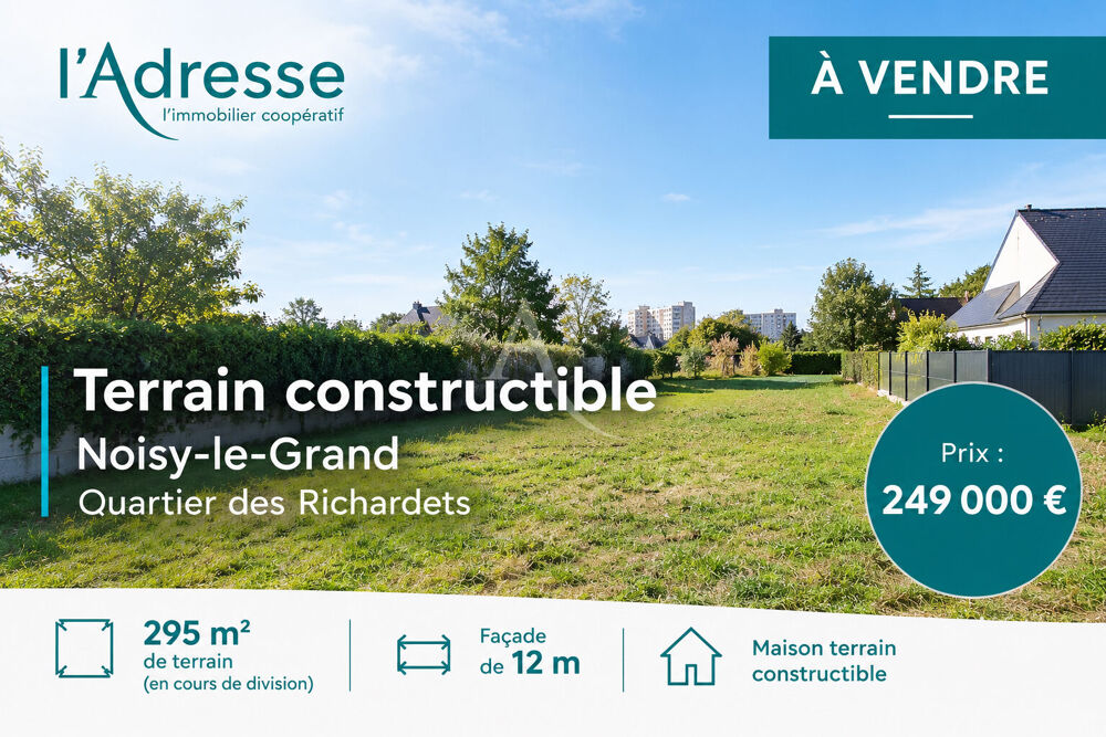 Vente Terrain Terrain d'une parcelle de 292.5 m² Noisy le grand