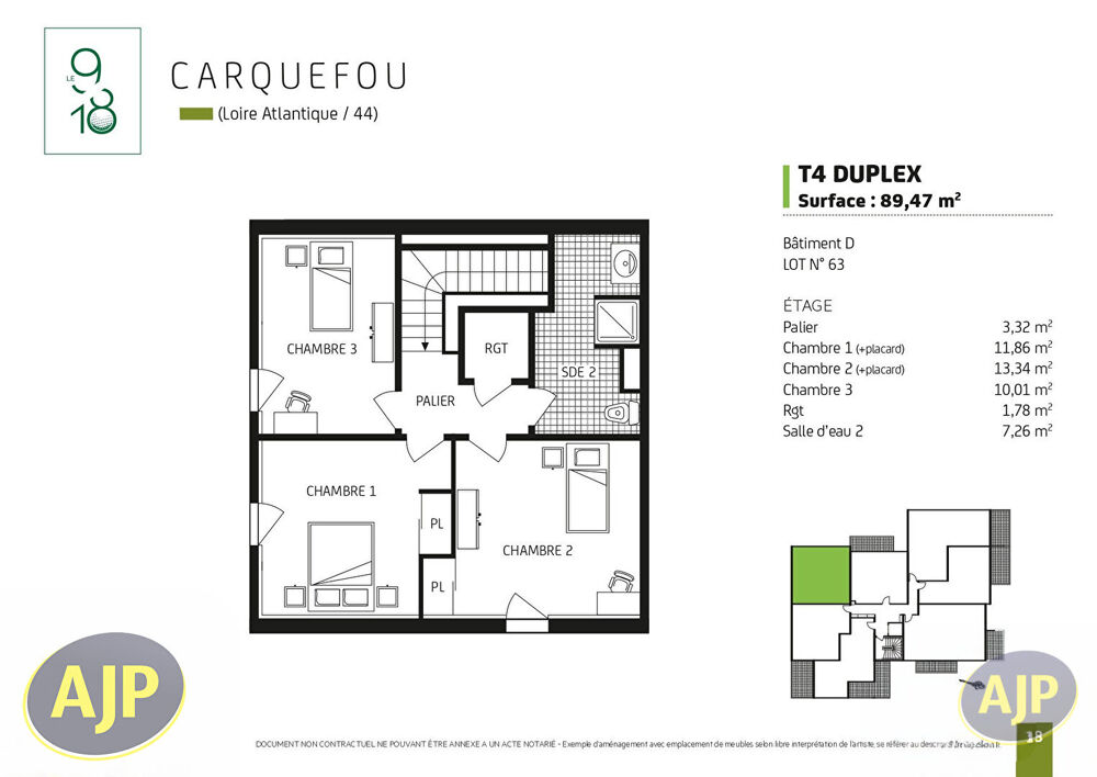 Carquefou T3 Plein sud. NOUVEAU DISPOSITIF FISCAL JEANBRUN