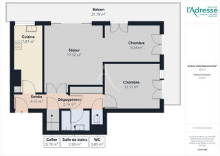  Appartement � vendre 3 pi�ces 60 m�