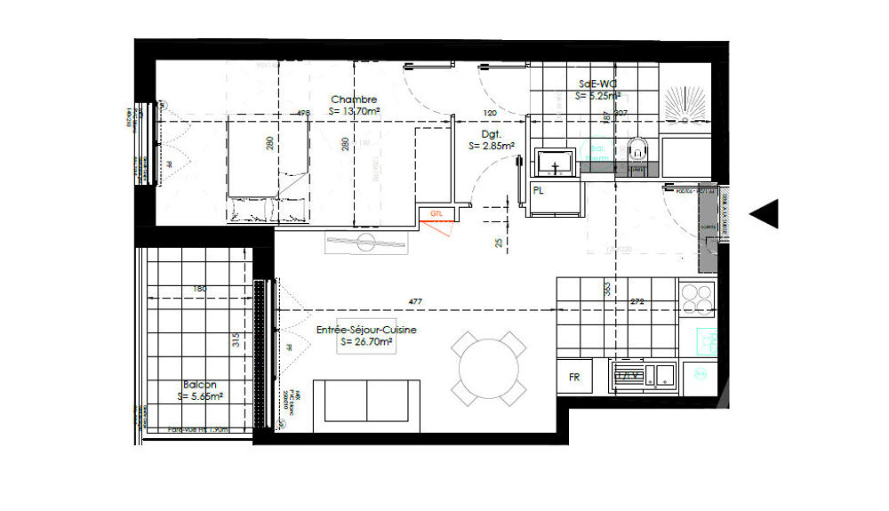Appartement 2 pièces 49 m² à Sainte Genevieve des Bois