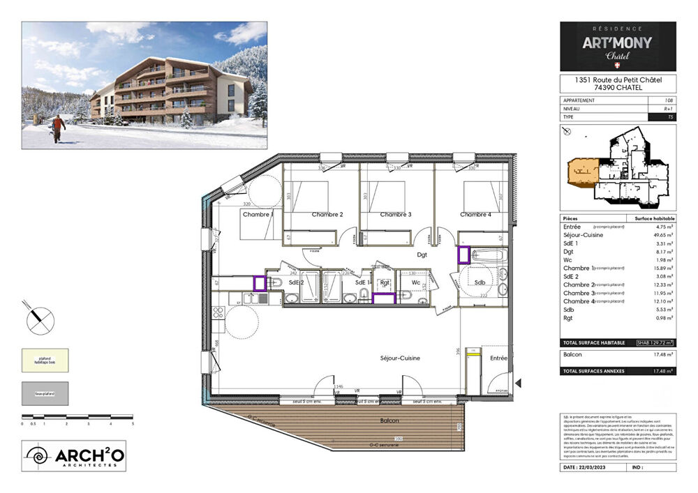 Vente Appartement Nouveauté - CHATEL - Appartement standing T5 Chatel
