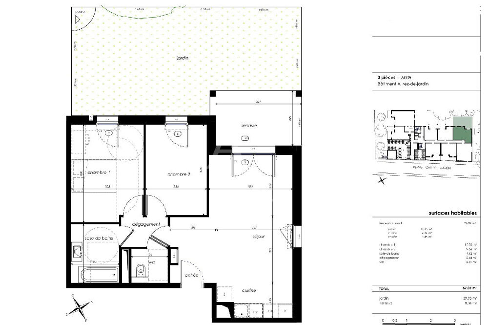 A VENDRE T3 avec jardin SUR ANGERS COUBERTIN