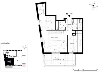  Appartement  vendre 3 pices 64 m