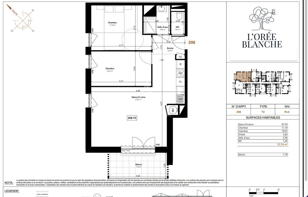 Vente Appartement CHAMBRAY-LÈS-TOURS - T3 NEUF AVEC BALCON, PROCHE DES PÔLES DE SANTÉ ET DU FUTUR TRAMWAY Chambray les tours