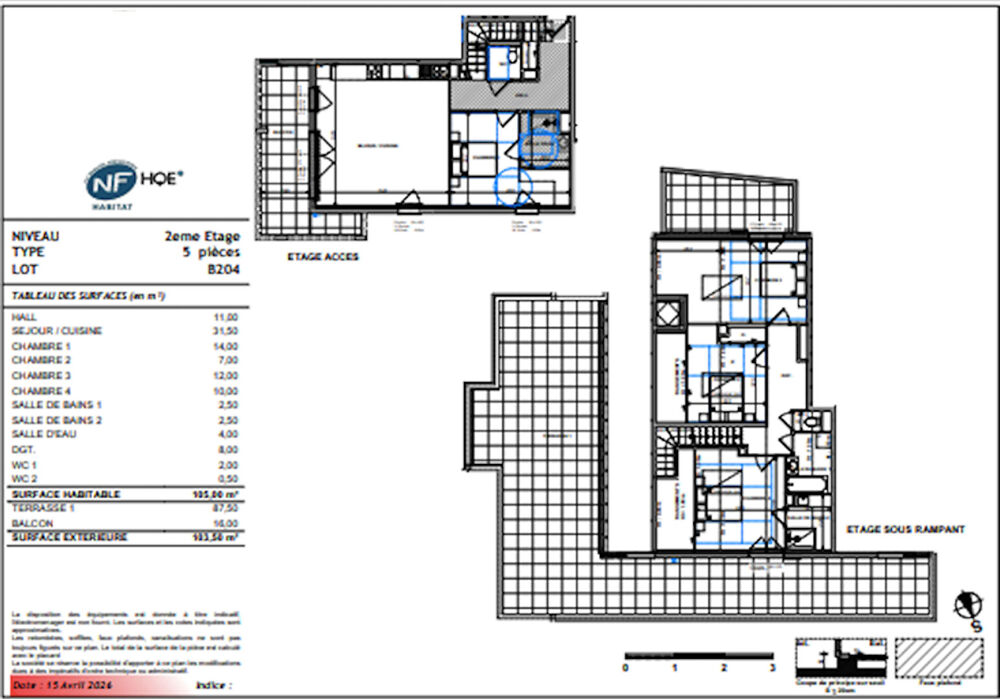 Vente Appartement Magnifique T5 de 105 m2 + terrasses de 103 m2 Cannes