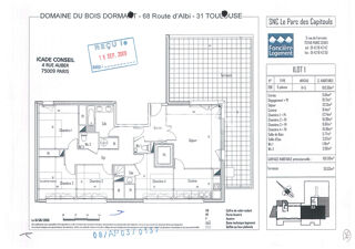 Location Appartement Toulouse 31200 Croix daurade Beau T5 Récent de 103m² Terrasse de 50.03m² deux places de parking Toulouse