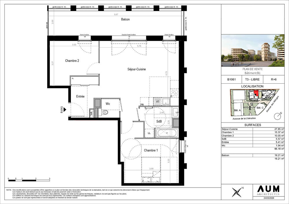 THONON LES BAINS - Appartement T3 - 66.18m²