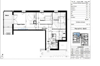  Appartement  vendre 3 pices 62 m