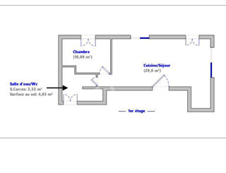  Appartement à louer 2 pièces 45 m²