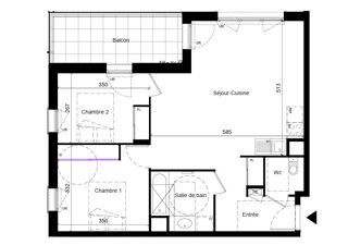  Appartement � vendre 3 pi�ces 63 m�