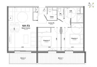  Appartement à vendre 2 pièces 37 m²