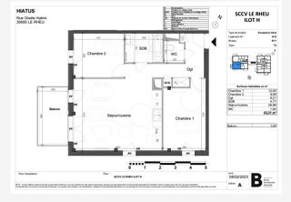  Appartement à vendre 3 pièces 63 m²