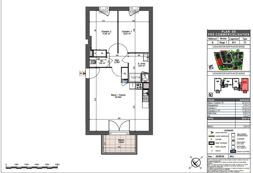 T3 avec Balcon à Vendre sur le Quartier Lafayette- Eblé à ANGERS
