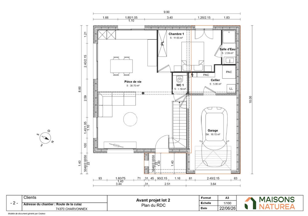 Vente Maison CHARVONNEX _ Projet de construction sur un terrain de 801 m² (libre de constructeur) Charvonnex