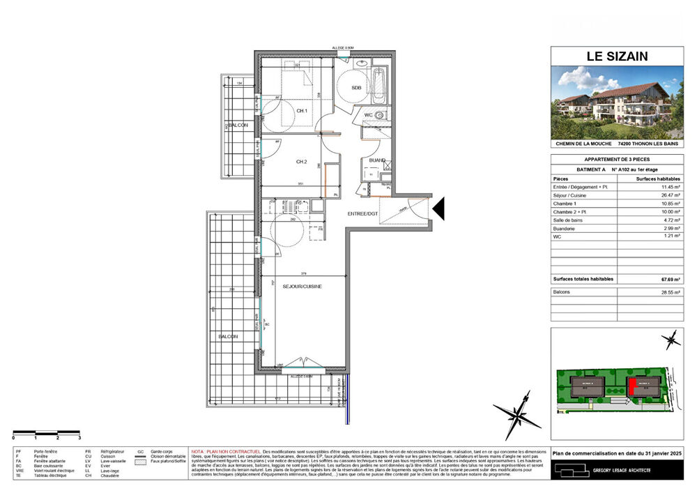 Nouveauté - THONON LES BAINS - Appartement T3