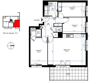  Appartement à vendre 4 pièces 81 m²