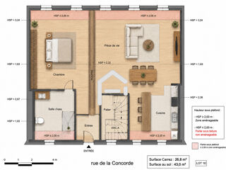  Appartement à vendre 2 pièces 44 m²