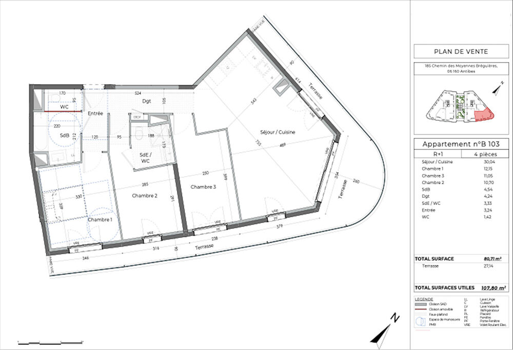 Vente Appartement Appartement Antibes 4 pièce(s) 81 m2 Antibes
