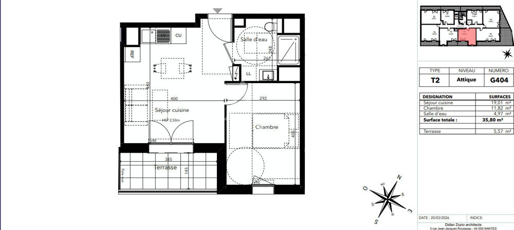 Vente Appartement A vendre T2 de 35,80 m² au dernier étage sur Avrillé Avrille