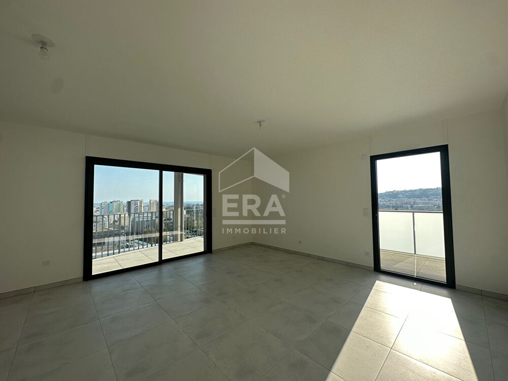 3 pièces neuf au 16ème étage avec terrasse d'angle, vue mer et montagnes - Nice Méridia