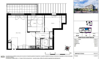  Appartement  vendre 3 pices 65 m