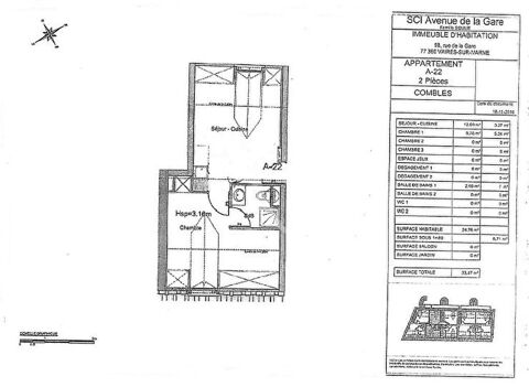  Appartement � louer 2 pi�ces 24 m�