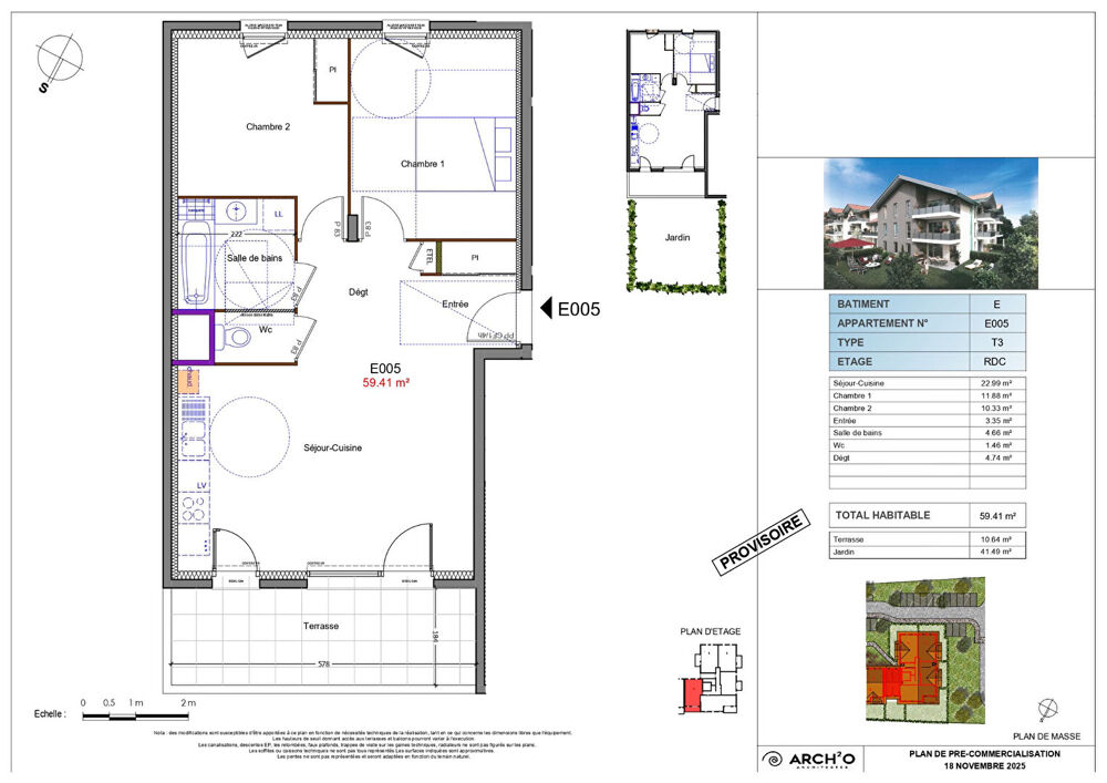 Vente Appartement ALLINGES - Appartement T3 en rez-de-jardin - 59.41m² Allinges