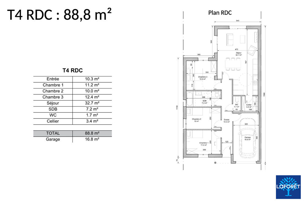 Maison neuve à vendre sur plan, Plain-pied, 3 chambres