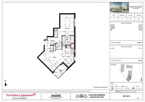  Appartement � louer 2 pi�ces 55 m�