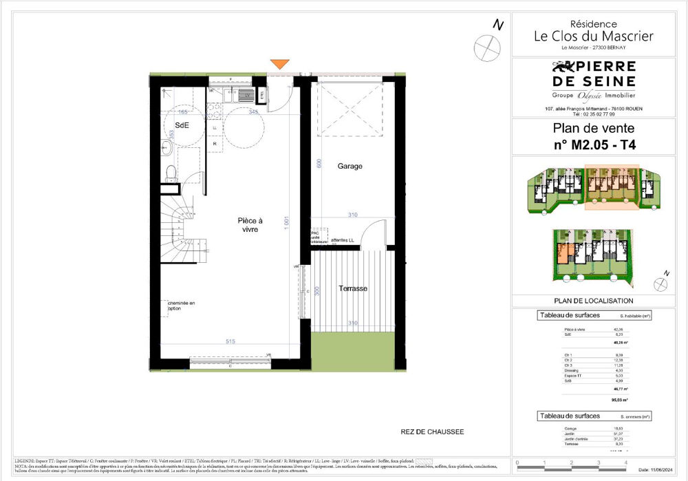 Vente Appartement Maison T4 NM205 / Le Clos du Mascrier BERNAY Bernay