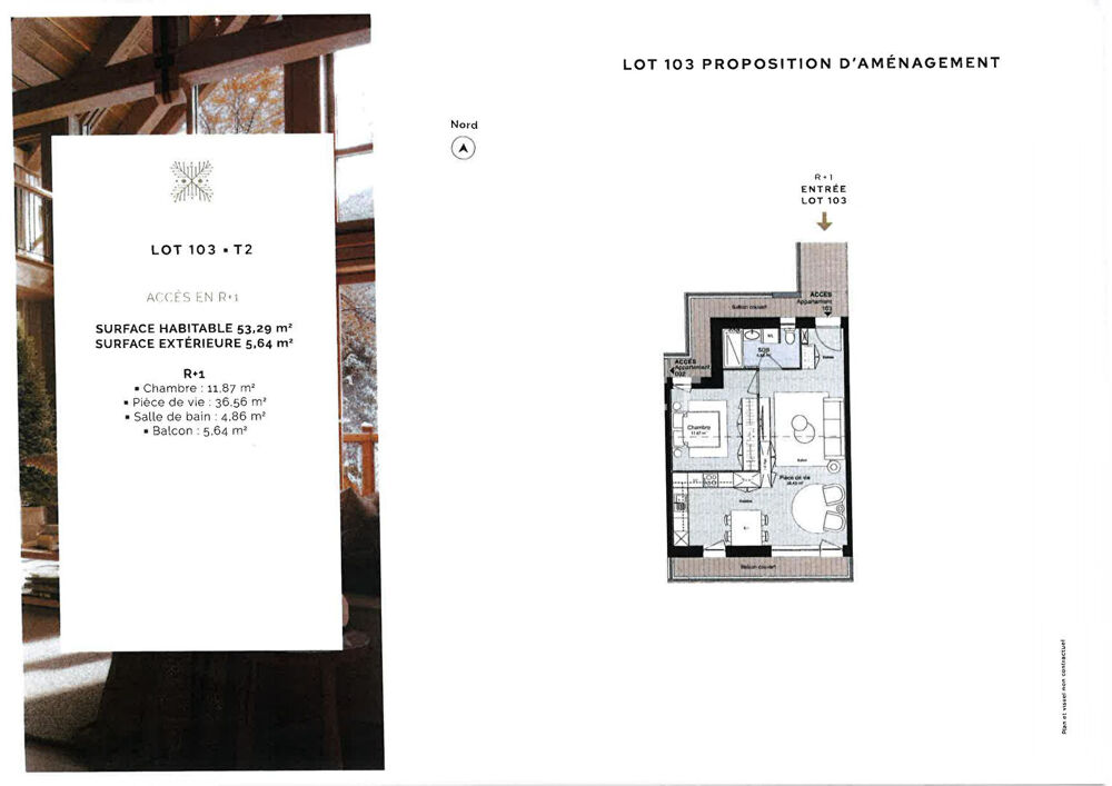 À vendre : Appartement 2 pièces 53.29 m2