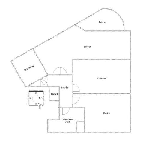  Appartement  louer 2 pices 56 m