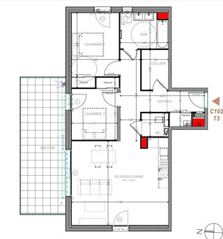  Appartement à vendre 3 pièces 74 m²