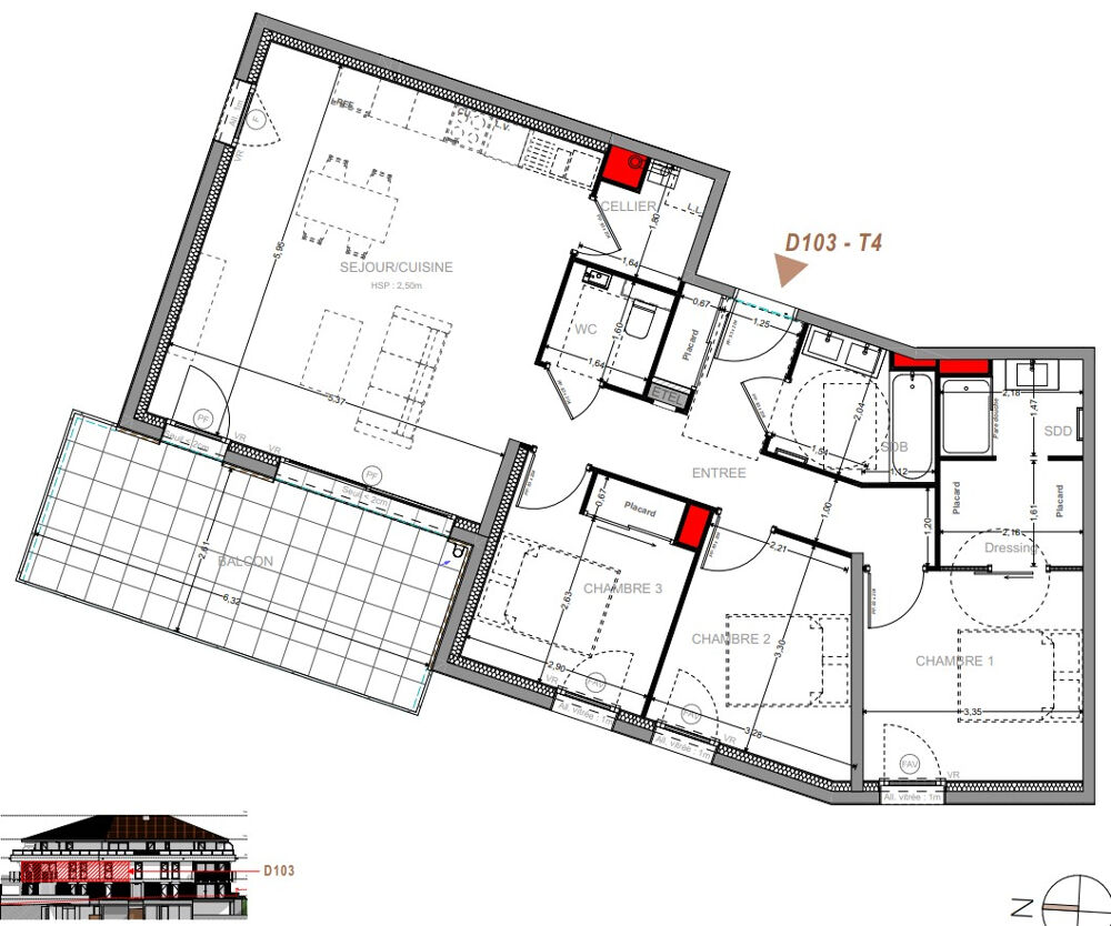 YVOIRE - T4 de 88.25m² + balcon 17m²